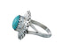 Southwestern Manmade Turquoise Sterling Silver Ring Size 6-1/2 JX130372